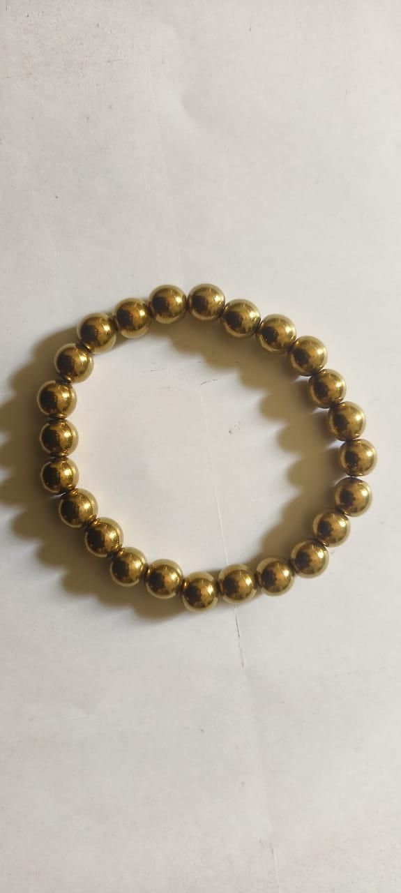 Golden Pyrite 8mm Natural Stone Bracelet (Pack of 1)